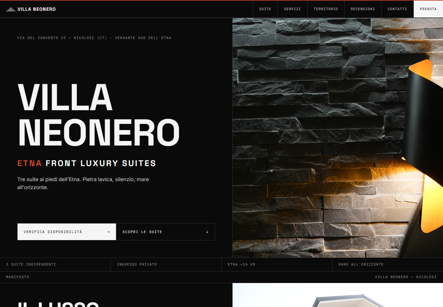 Anteprima variante B — Brutalist-luxe
